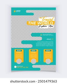 Travel and tourism A4 flyer design template. Modern Travel Flyer Summer Holiday Travel Flyer Template.