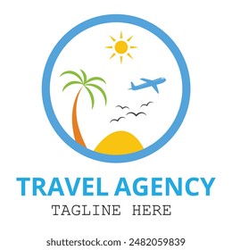 Travel, tourism agency logo design, icons and symbols