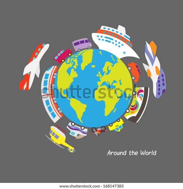 Travel and tourism, around\
the world, plane, helicopter, train, machine and ship isolated\
pixel art vector illustration. Design for web, stickers, logo and\
mobile app.