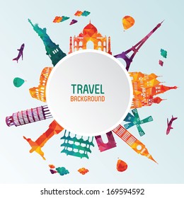 Travel Tourism Background Stock Vector (Royalty Free) 169594592