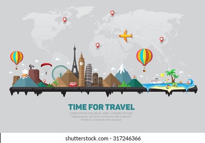 Travel And Tourism Background. 