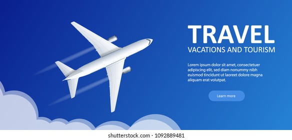 Travel and tourism background. Buying or booking online tickets. Travel, Business flights worldwide. Flat vector illustration