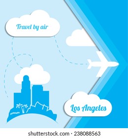 Travel and tourism background concept / Cities of USA, Los Angeles