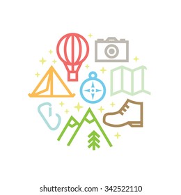 Travel and tourism background. Creative illustration.