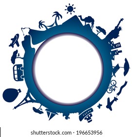 Travel and tourism background,  planning a summer vacation. Isolated.