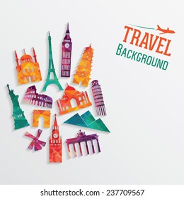 Travel and tourism background. Vector illustration