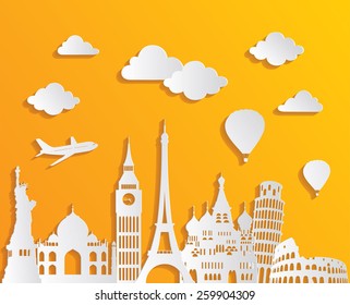 Travel and tourism background. Vector illustration