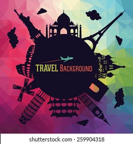 Travel and tourism background. Vector illustration