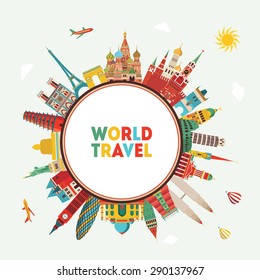 Travel and tourism background. Vector illustration