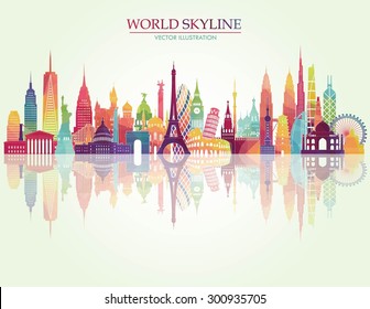 Travel and tourism background. Vector illustration