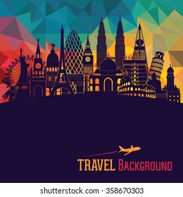 Travel and tourism background. Vector illustration