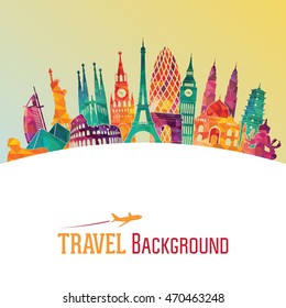 Travel and tourism background. Vector illustration