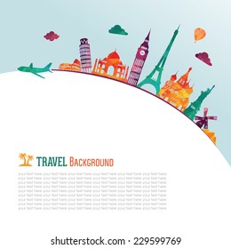 Travel and tourism background.Vector illustration