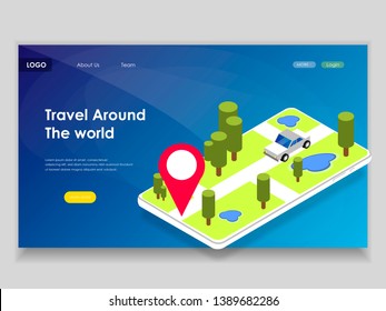 Travel, tourism and booking app: travel equipment and luggage on a mobile touch screen smartphone