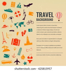 Travel and tourism concept. Travel background. Vector illustration