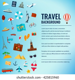 Travel and tourism concept. Travel background. Vector illustration