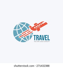 Travel and Tourism concept. Flat design. Vector Illustration. Logo