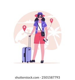 Travel tourism concept illustration. Illustration for websites, landing pages, mobile apps, posters and banners. Trendy flat vector illustration