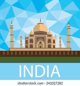 Travel and tourism concept / Taj Mahal in India, Agra
