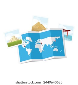 Travel and tourism concept template design. Summer banner "Travel time". Vector illustration