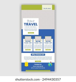 travel and tourism email newsletter template for travel blogger email marketing landing page , vertical travel poster or roll up banner, 
web page header layout template design
