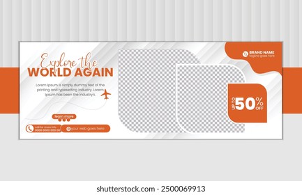 Travel and tourism Facebook cover template