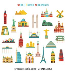 Travel and tourism famous world monuments