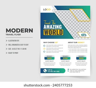 Travel Tourism Flyer Template Design  