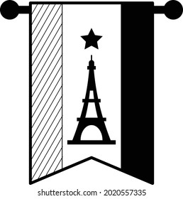 Travel and Tourism of France Elements Concept, Vector Icon Design, Bastille Day Symbol, National day of France Sign, French Revolution Stock illustration