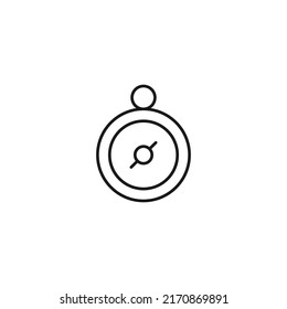 Travel, tourism, holiday, vacation sign. Minimalistic vector symbol drawn with black thin line. Editable stroke. Vector line icon of compass