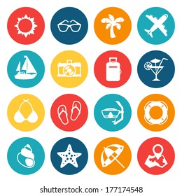 Travel and tourism icon set.