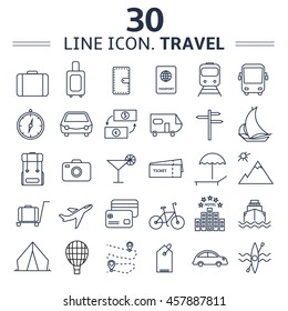 Travel and tourism icon set