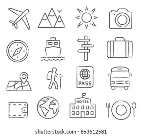 Travel and tourism icon set