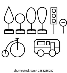 Travel and tourism icon set. Simplus series. Each icon is a single object