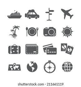 travel and tourism icon set, vector eps10.