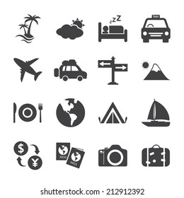 conjunto de iconos de viajes y turismo, vectorial eps10.