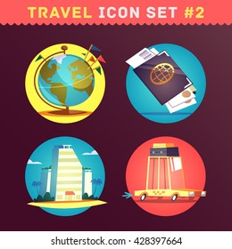 Reisen und Tourismus Icon Set.  Vektorgrafik.