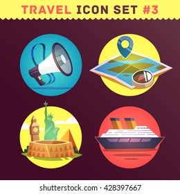 Travel and tourism icon set. Vector illustration.
