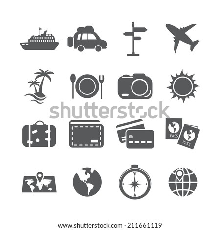 travel and tourism icon set, vector eps10.