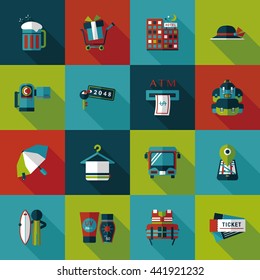 Travel and tourism icons set