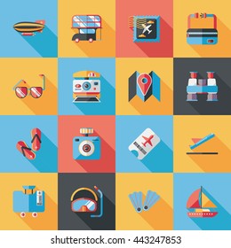 Travel and tourism icons set
