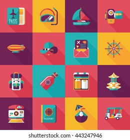 Travel and tourism icons set