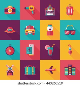 Travel and tourism icons set