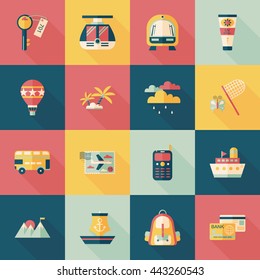 Travel and tourism icons set