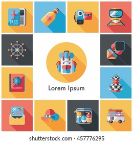 Travel and tourism icons set