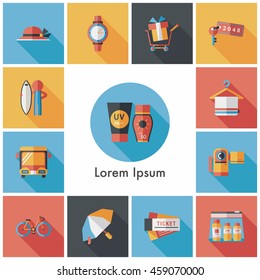 Travel and tourism icons set