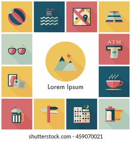 Travel and tourism icons set