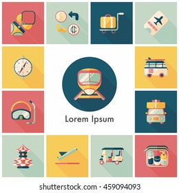 Travel and tourism icons set