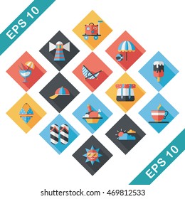 Travel and tourism icons set