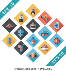 Travel and tourism icons set